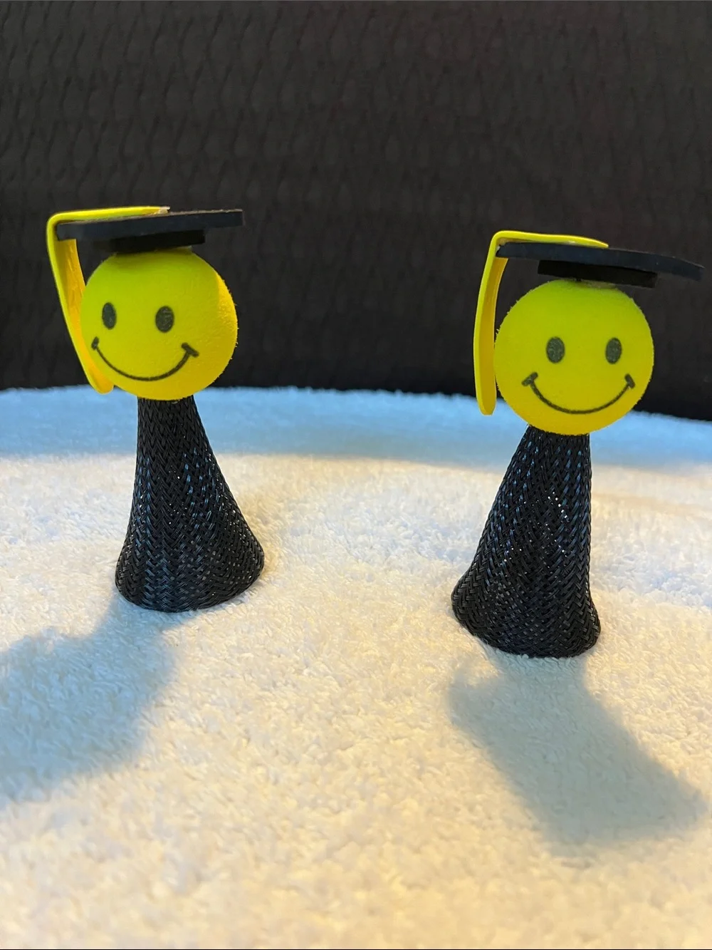 Graduation Smiley Hair Clips for Kids - Yellow